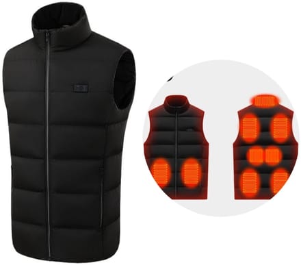 Warmtevest met 9 verwarmingszones Zwart XXL