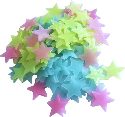 KELERINO. Glow In The Dark Sterren Inclusief stickervel - Multicolor