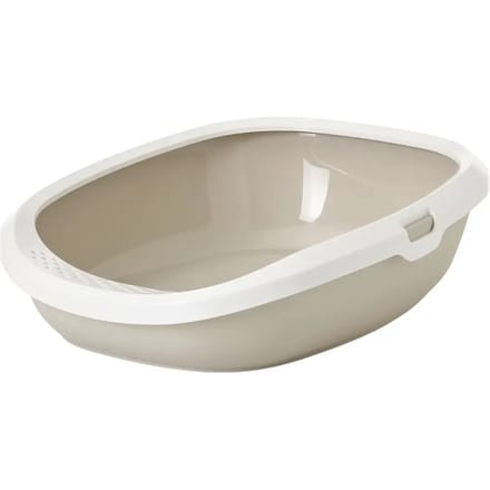 Savic Gizmo Medium Kattenbak met Rand - Kleur: Beige - Afmetingen: 44x35.5x12.5 cm