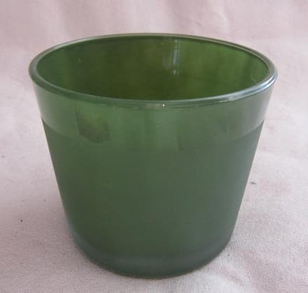 ZoeZo Design - 2 stuks - Dik glas - glas - mat - overpot - bloempot - mosgroen H11 x Ø 12 cm - waxinelichtjeshouder