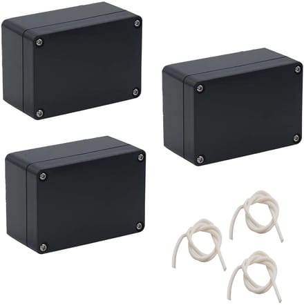 3 Stuks Waterdichte Aansluitdozen Zwart - IP65 Elektra Verdeeldoos 100x68x50 mm
