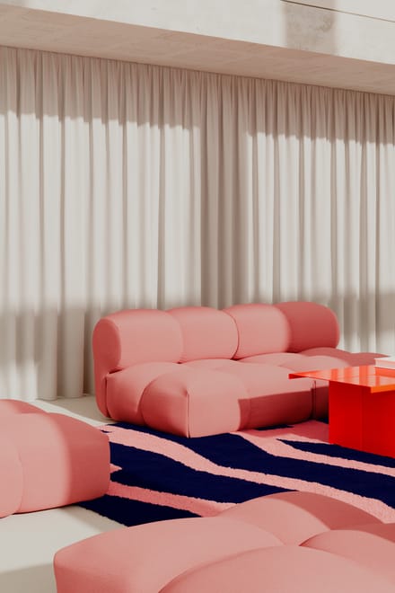 Objekte unserer Tage zander Sofa Design 08 (4 -zit) - Vidar 0622 roze
