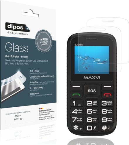 dipos – 2x Matte Pantserfolie geschikt voor Maxvi B201ds | 9H Screenprotector