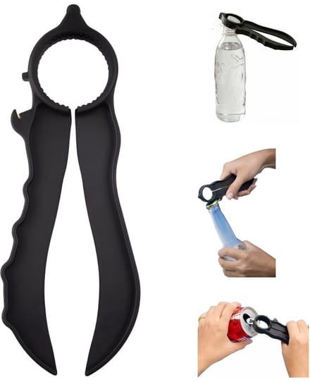 Antislip opener | Multifunctioneel | Fles en blik opener | Zwart | Mobiclinic
