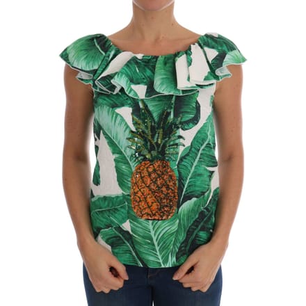Dolce & Gabbana Dames Ananas Banaan Pailletten Blouse