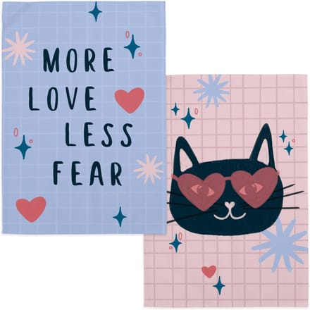 Set van 2 theedoeken Meow Love | Aware