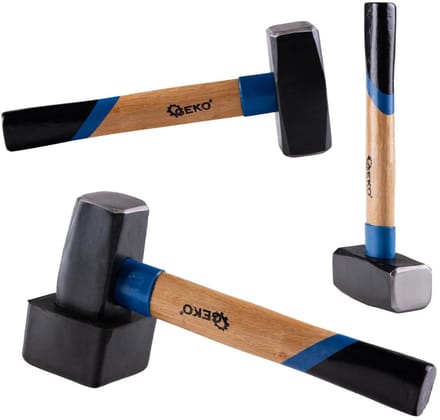 GEKO Paving hamer - 1500g - Rubber beschermlaag - Ergonomisch houten handvat