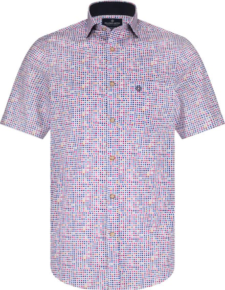 Fellows United Shirt korte mouw multicoloured squares s Mild Berry (51.6602 - 165)