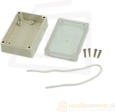 Behuizing voor elektronica 115x90x55mm transparante deksel