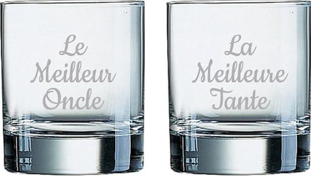 Whiskeyglas gegraveerd - 20cl - Le Meilleur Oncle & La Meilleure Tante