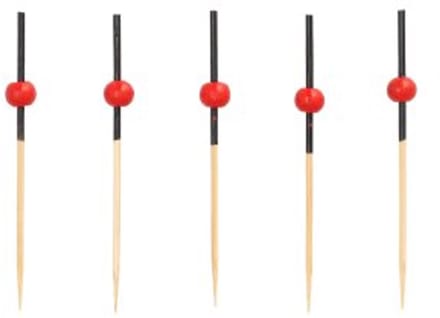 15x 40 Fingerfood prikkers 7 cm Red Pearl