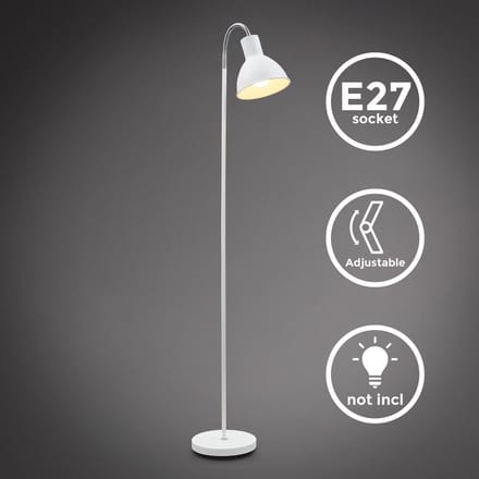 B.K.Licht - Staande lamp - wit - met E27 fitting