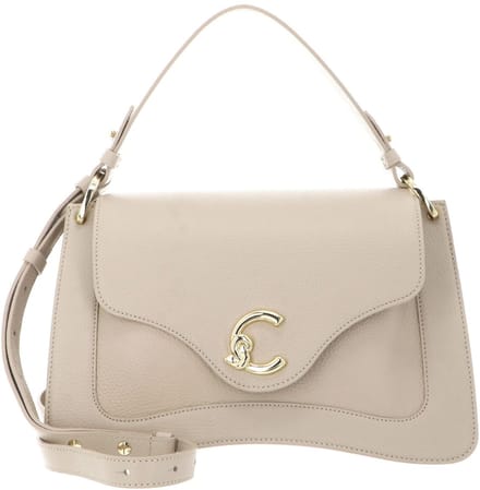 COCCINELLE Leren schoudertas handtas C-Me Handbag Grained Leather Sandshell beige