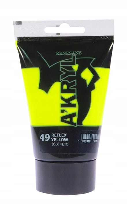 Renesans Acryl Verf Geel 100ml - Hoge kwaliteit
