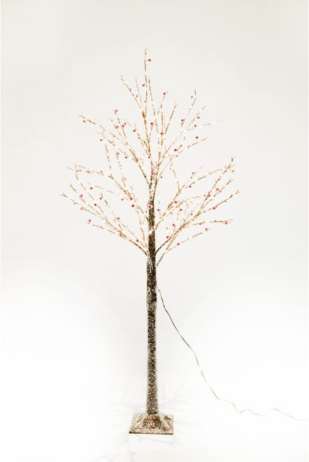 Feeric Christmas Lichtboom - bruin - 150 cm - 280 led lichtjes - warm wit - met besjes