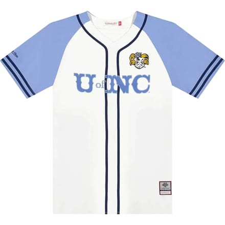 Mitchell And Ness Ncaa North Carolina Tarheels Practice Day Baseball Shirt Wit