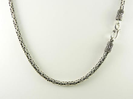 Zware zilveren ketting met koningsschakel - 61 cm