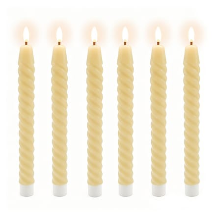 LED-dinerkaarsen - 6 stuks - beige
