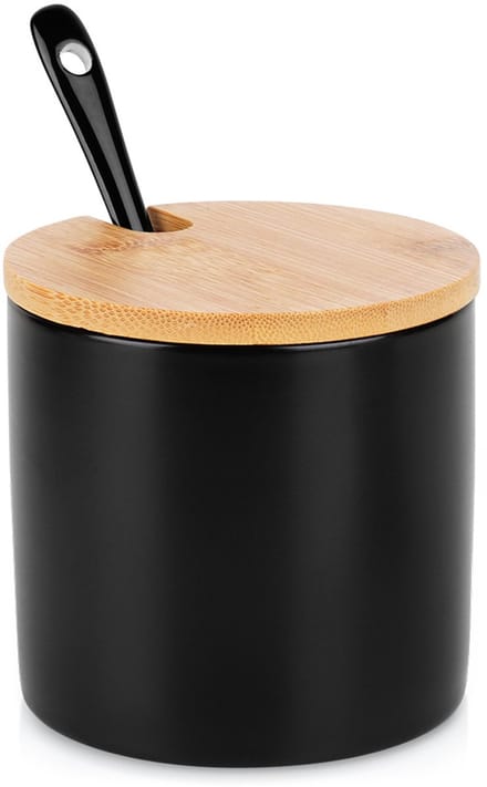 Vilde - Suikerpot - Keramisch en Bamboe - Zwart - 250ml