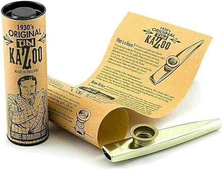 Metaal Kazoo - 1 stuk in karton, Zilver