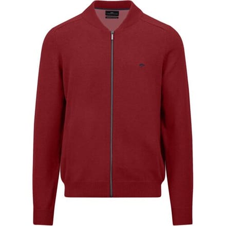 Fynch-Hatton Vest Uni Color Supersoft Cotton College Collar Garnet Red / male