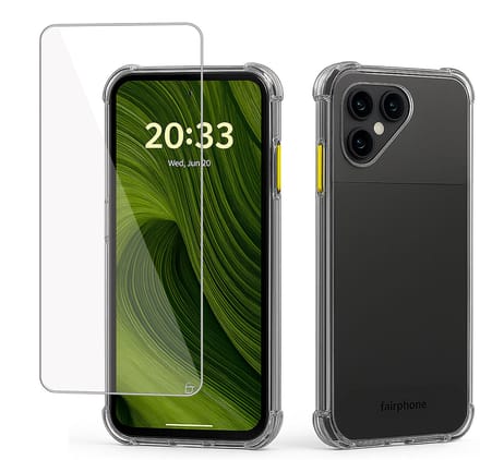 TechNow Hoesje + Screenprotector geschikt voor Fairphone 6 Hoesje Screenprotector - Tempered Glass - Extreme Shock Case Transparant