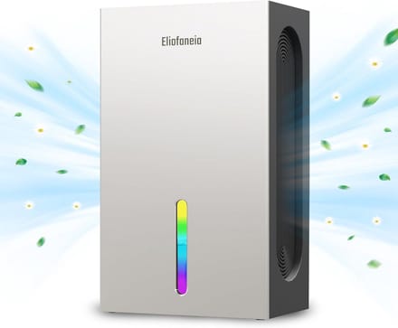 Stille Luchtontvochtiger met 2400 ml Capaciteit - Efficiënte Vochtverwijdering, Draagbaar, Automatisch Ontdooien en RGB Verlichting