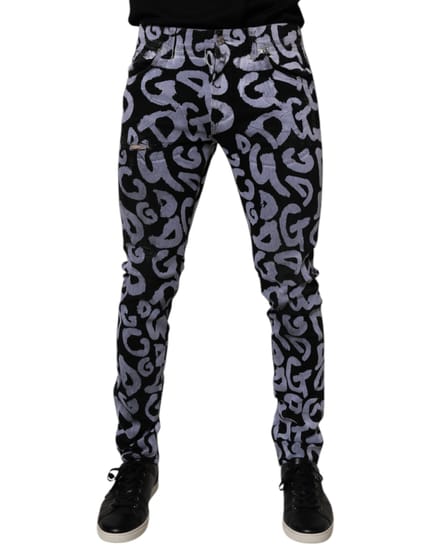 Skinny Graffiti Print Jeans