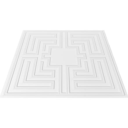Plafondtegels 12-Pack 24 x 24 inch PVC Eenvoudige Installatie Wit Echo Patroon