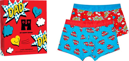 Happy Socks - 2-Pack Super Dad Short Boxers Gift Set - Heren - Ondergoed