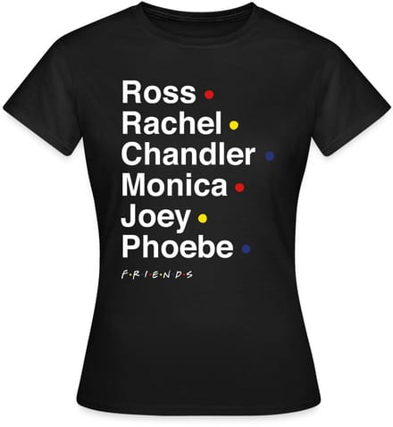 Friends Characters Names T-Shirt Dames