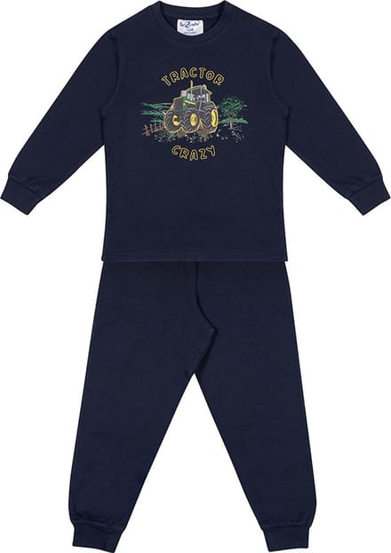 Fun2Wear - Pyjama Tractor Crazy - Navy Blauw - Maat 74 -