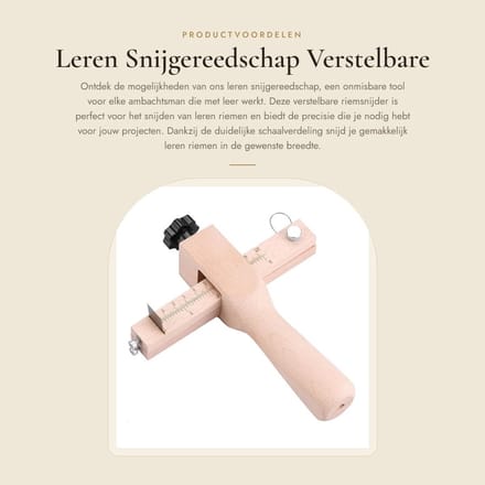 Dailygoods- Snijgereedschap Houten - Verstelbare Riemsnijder
