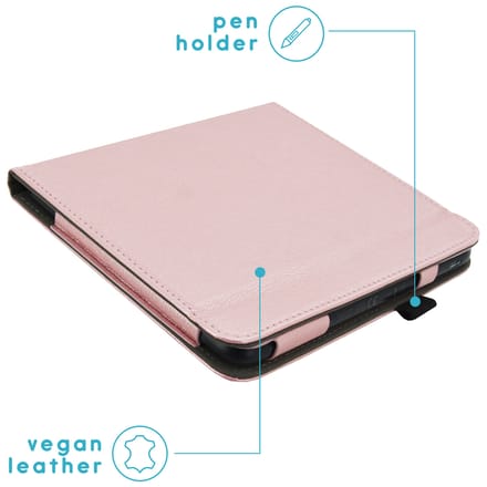 imoshion Vegan Leather Bookcase voor de Kobo Libra Colour - Rosé Goud