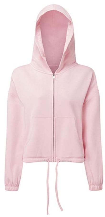 TriDri - Drawstring Dames Hoodie met Rits Recycled - Light Pink maat S/M