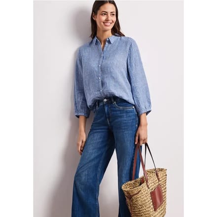 Linnen blouse met 3/4 mouwen