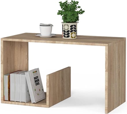 Salontafel - Koffietafel Woonkamer - Drankjes Serveren - Modern Design - 80x40x45 cm - Eiken