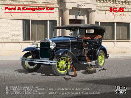 ICM Modelbouwpakket Auto - 24052 Ford Model A Gangster Car - 1930#039 - Klassieke Auto Plastic - 1:24 - Modelbouw