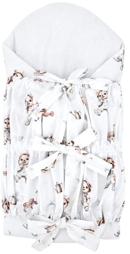 Printed Cotton Swaddle Blanket GARDENER BEAR