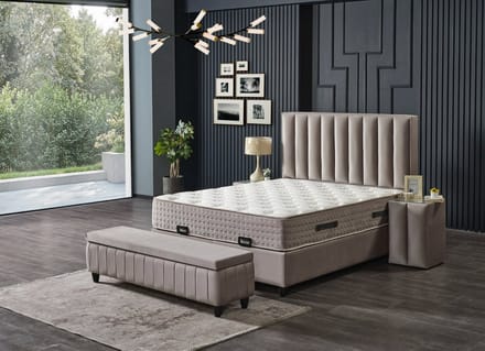 Nessa® - Opbergruimte Boxspring Marina- 120x200 - Velvet - Inclusief 25cm Dik Orthopedisch Micropocket Koudschuim Matras