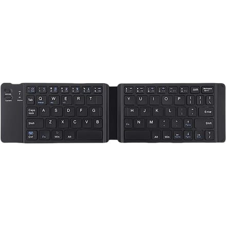 Opvouwbaar Draadloos Bluetooth Toetsenbord Oplaadbaar Vouwtoetsenbord Voor IPAD Mobiele Tablet Notebook Kantoor Mini Draadloos toetsenbord Dual-Folding zwart