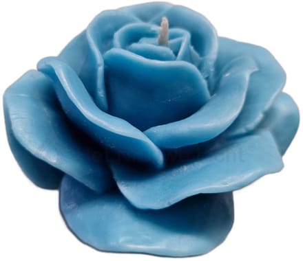 Roos kaars - Blauw - Bijenwas - handgemaakt