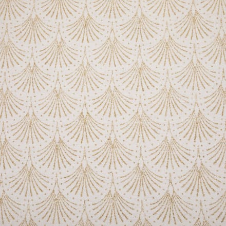 Atmosphera tafelloper - wit met gouden palmbladeren print-28 x 300 cm