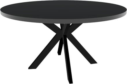 Eettafel rond melamine 150cm Sanne zwart ronde tafel