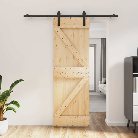 vidaXL - Schuifdeur - 70 - x - 210 - cm - Massief - Pine - Hout - (Onbehandeld)
