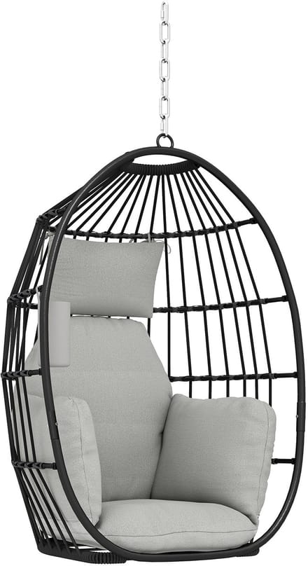 Outsunny schommelstoel - Staal - 75x62x107cm - Donkergrijs