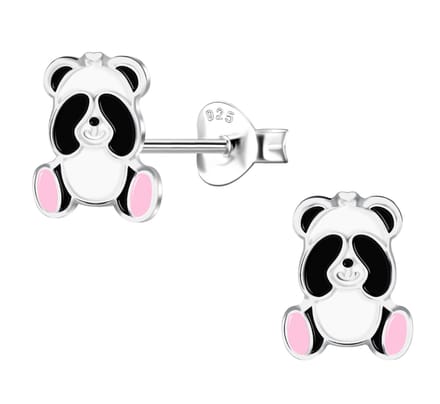 La Rosa Princesa Cute Panda Oorknoppen Zilver