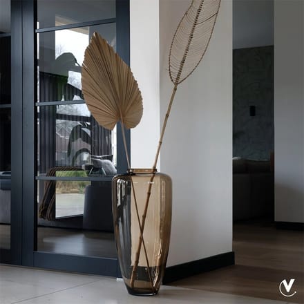 Vaas Kongo | XXL | Taupe | Mondgeblazen glas | Ø35 x H70cm