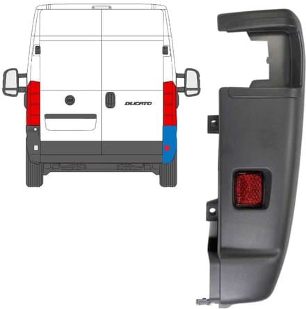 Hoek achterbumper 270 graden voor Peugeot Boxer 2006-2018 / Rechts