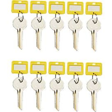 Sleutelhanger, 10 stuks, geel